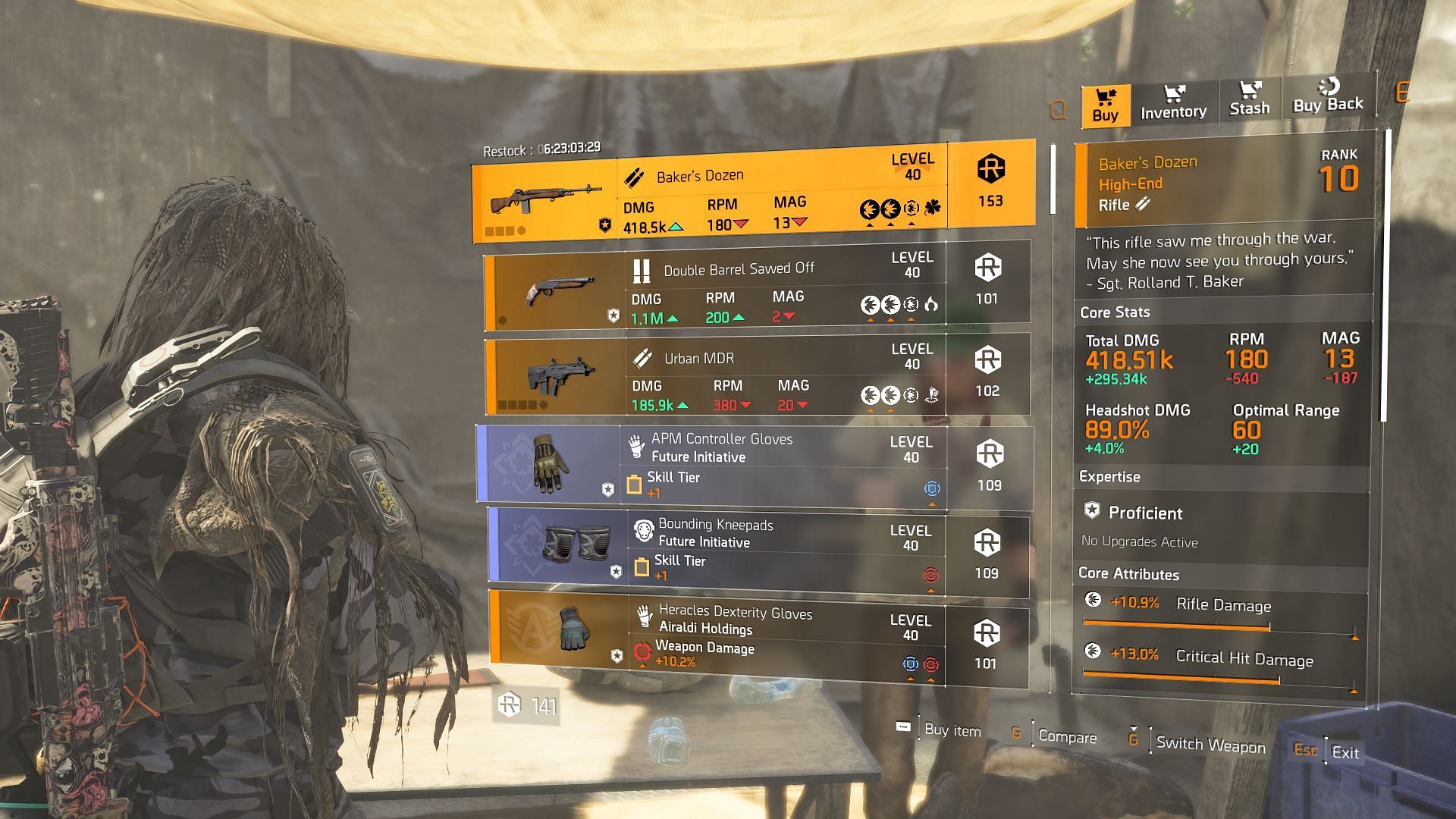 The Division 2 vendor at DZ West (Image via Sportskeeda Gaming || Ubisoft)